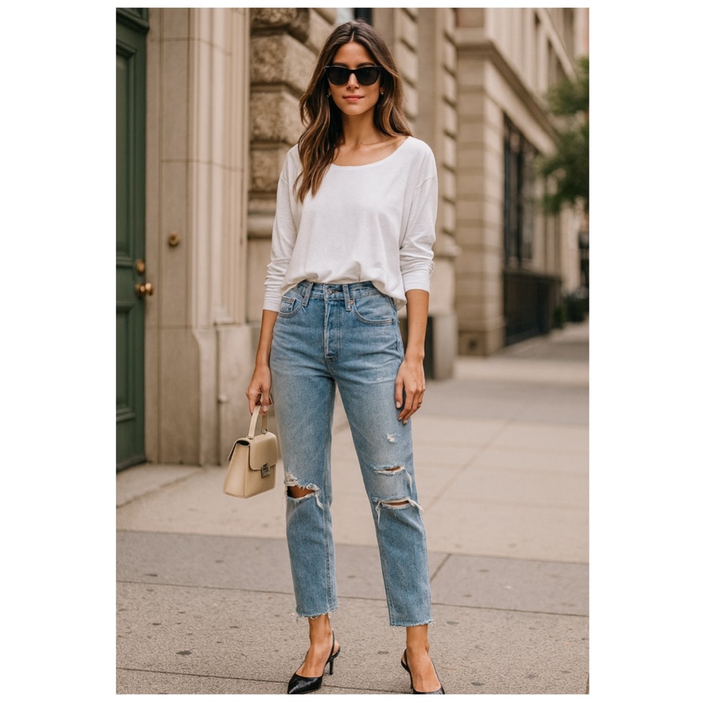AGOLDE x REVOLVE Jamie High Rise Skinny Jean Light Wash Size 23 NEW